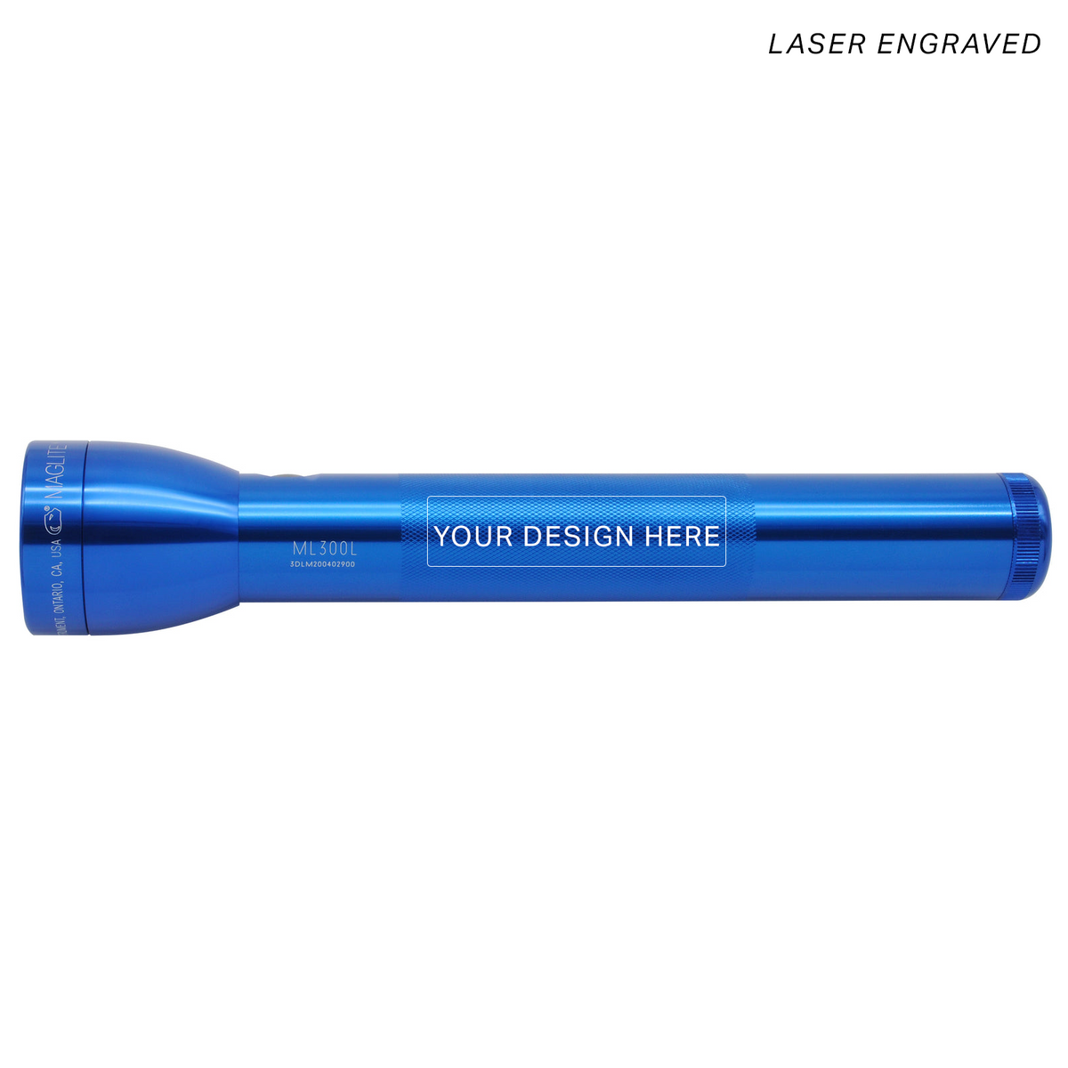 ML300L LED 3-Cell D Flashlight - Blue - Custom Engraving