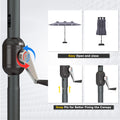 AECOJOY 15ft Patio Double-Sided Umbrella, 156 PCS Solar LED Light Outdoor Large Umbrella, Dark Grey